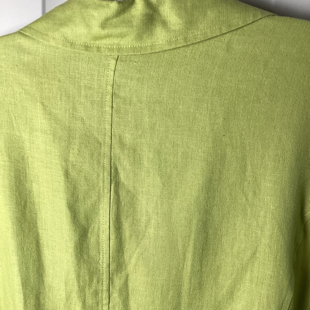 Talbots Lime Green pure Irish Linen Button-Front Shirt - Picture 5 of 5